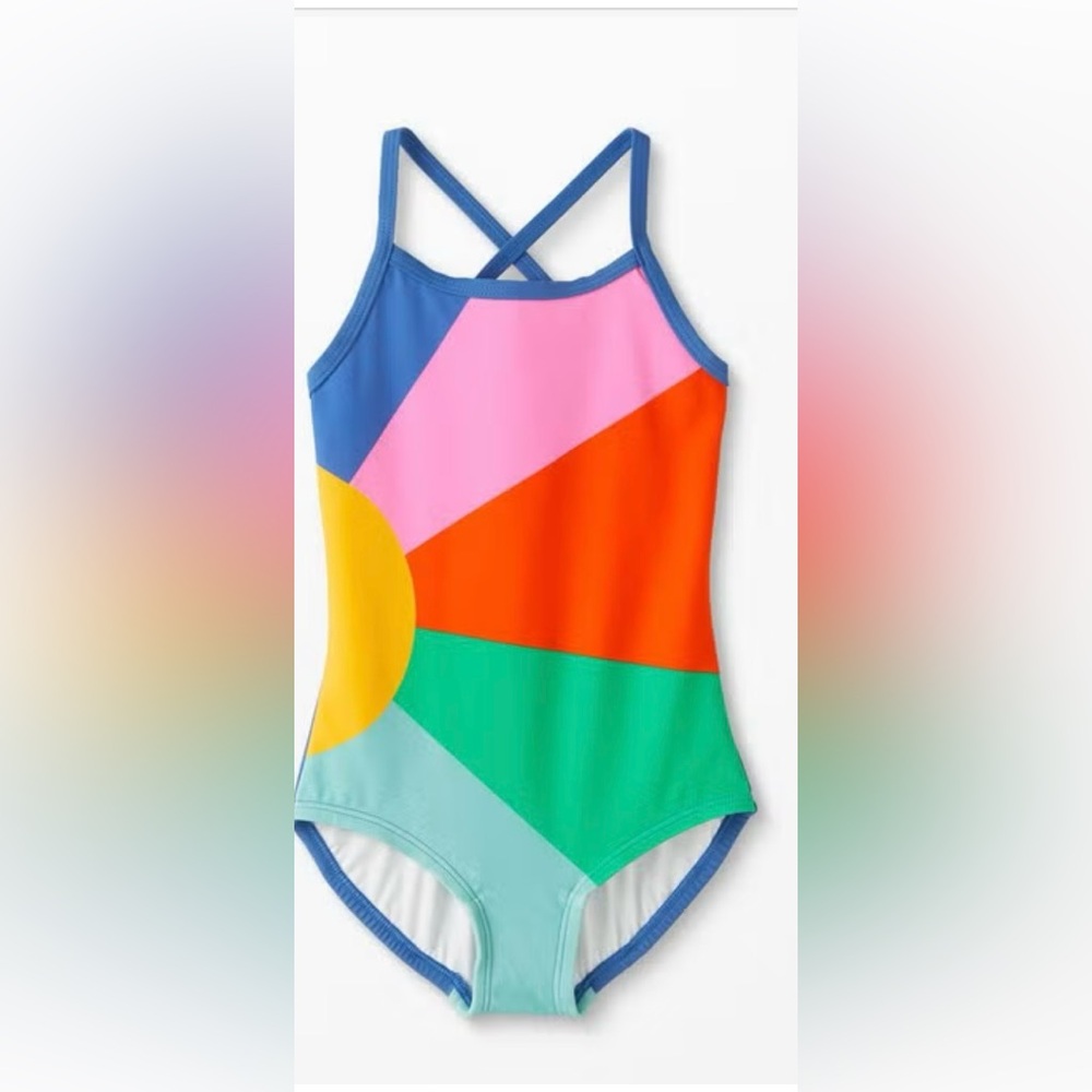 BNWOT Hanna Andersson Swimsuit SZ 8 - Blue, Pink, Orange, Yellow, Green